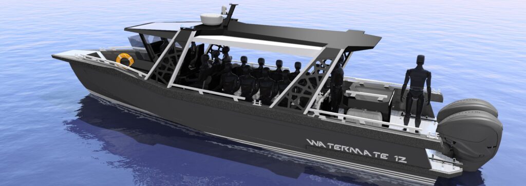 Aluminium diving boat Aluminium diving boat, dive support vessel