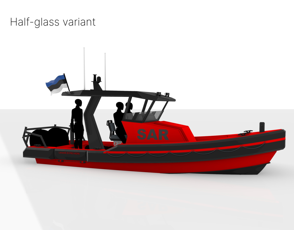 Larsen 25 PRO HDPE T-Top workboat port render